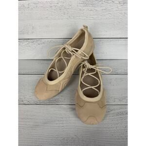 JW PEI Women's Size 7 Beige Cream Lace Up Cute Ballet Tennis Shoes Sneakers